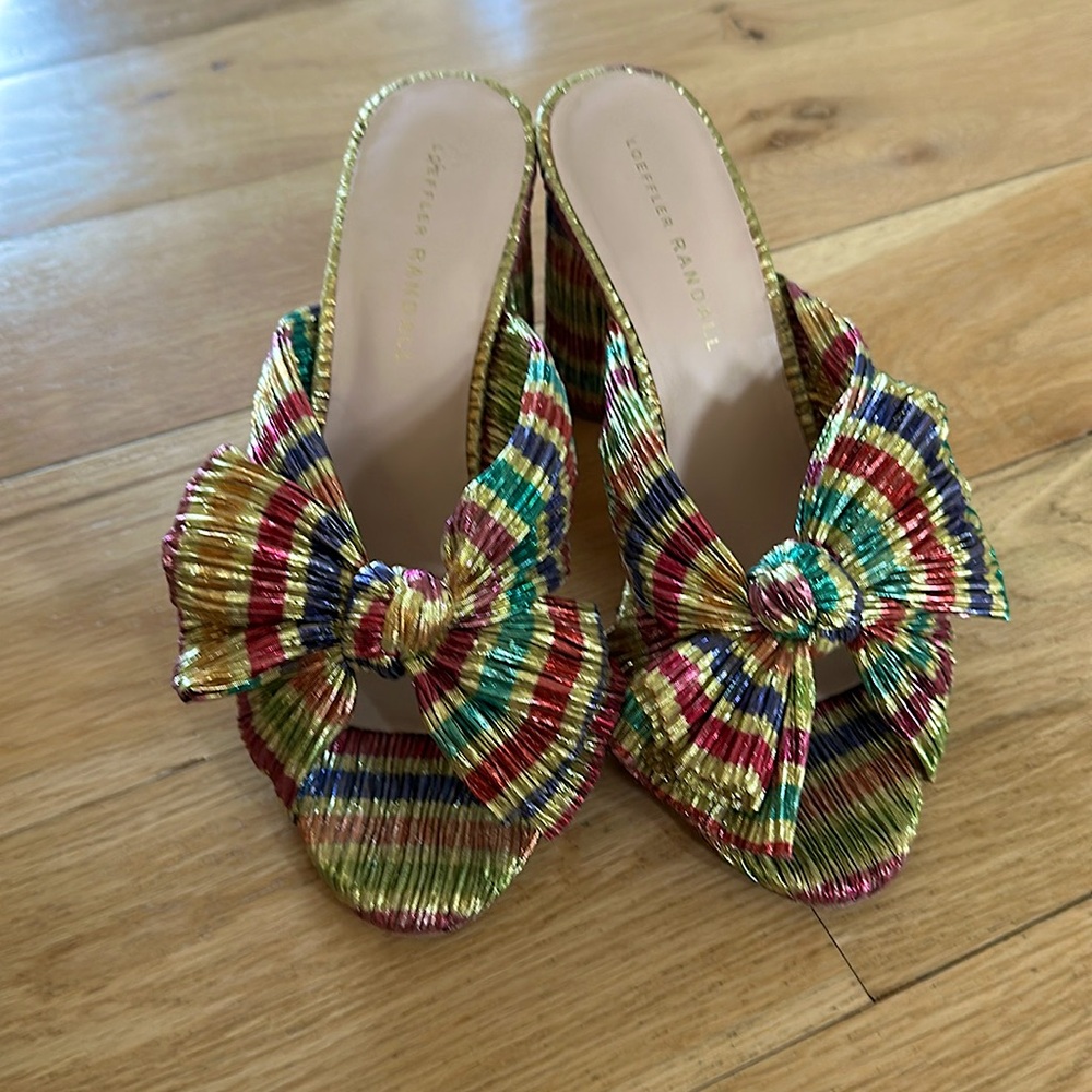Loeffler Randall Penny Pleated Bow Sandals